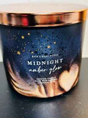 Bath & Body Works Midnight Amber Glow 3-Wick 14.5 oz Candle NEW
